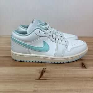 Air Jordan 1 Low Retro Sneakers Sail Igloo Blue DC0774-134 Women's Size 7.5